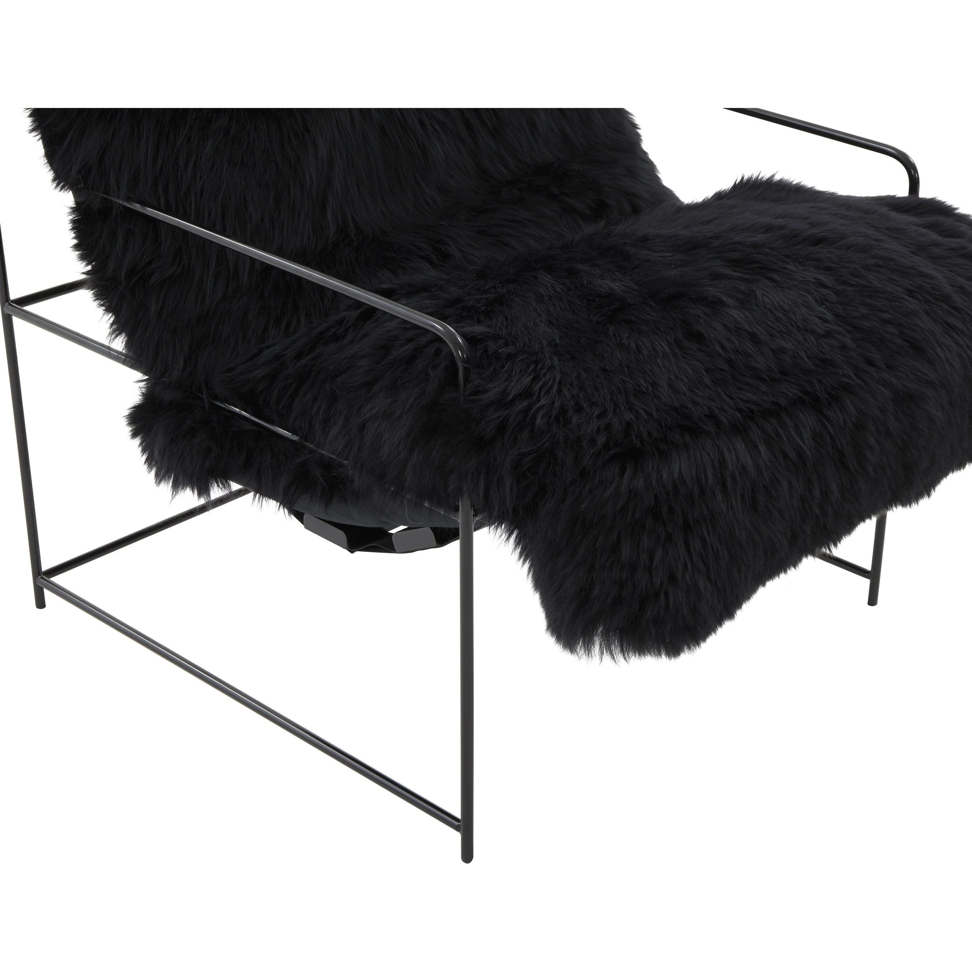 Kimi Genuine Sheepskin Chair by TOV Furniture. Made from iron, sheepskin, wood in a modern style.