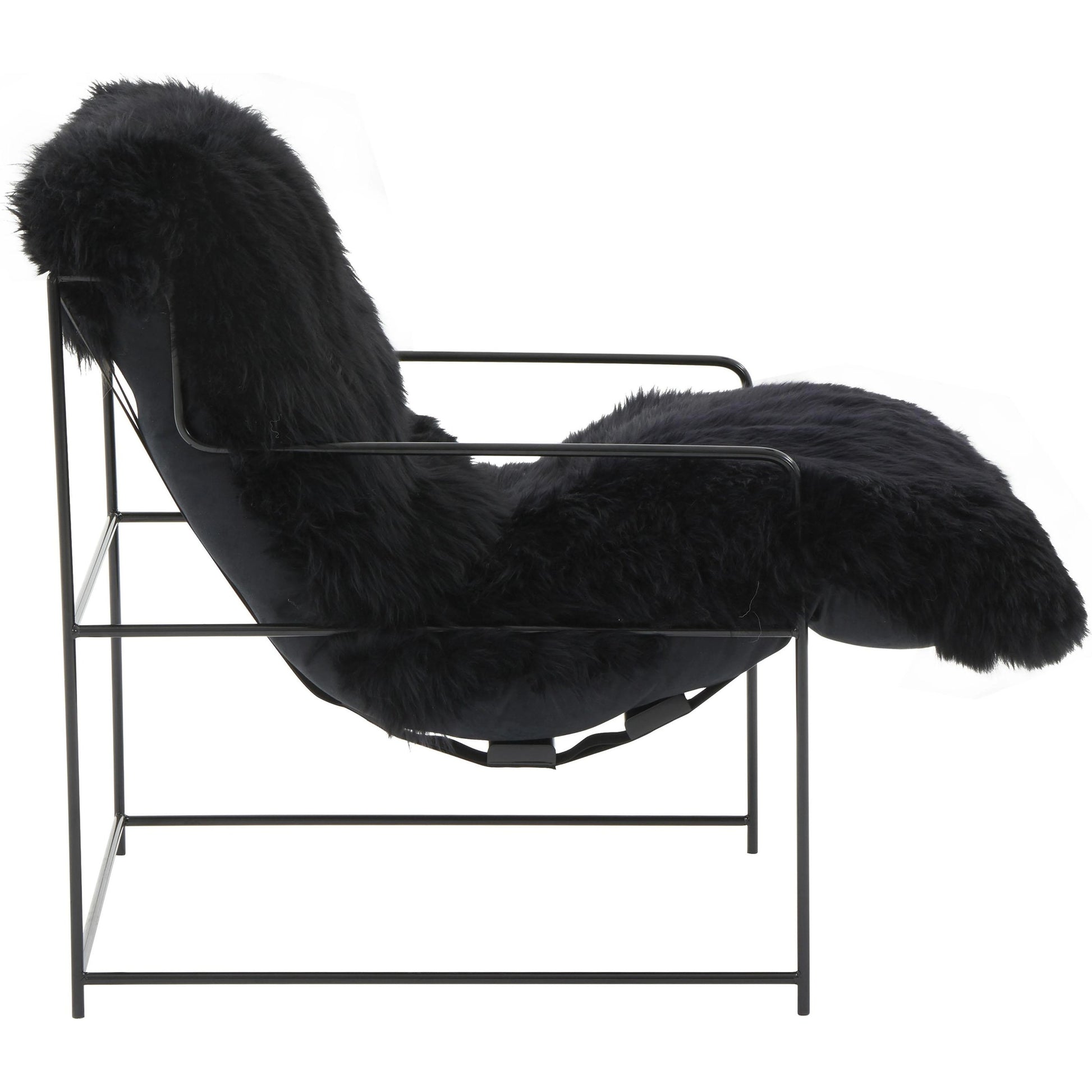 Kimi Genuine Sheepskin Chair by TOV Furniture. Made from iron, sheepskin, wood in a modern style.