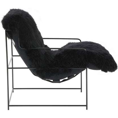 Kimi Genuine Sheepskin Chair by TOV Furniture. Made from iron, sheepskin, wood in a modern style.