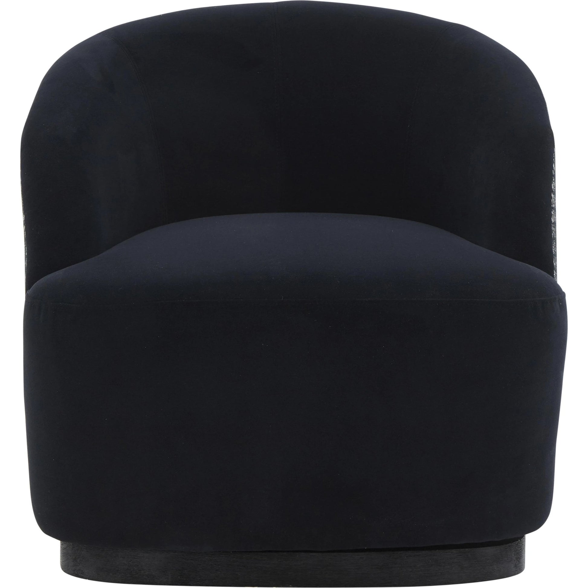 Reese Velvet Swivel Chair by TOV Furniture in black. Made from chenille, velvet, wood in a modern style.