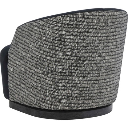 Reese Velvet Swivel Chair by TOV Furniture in black. Made from chenille, velvet, wood in a modern style.