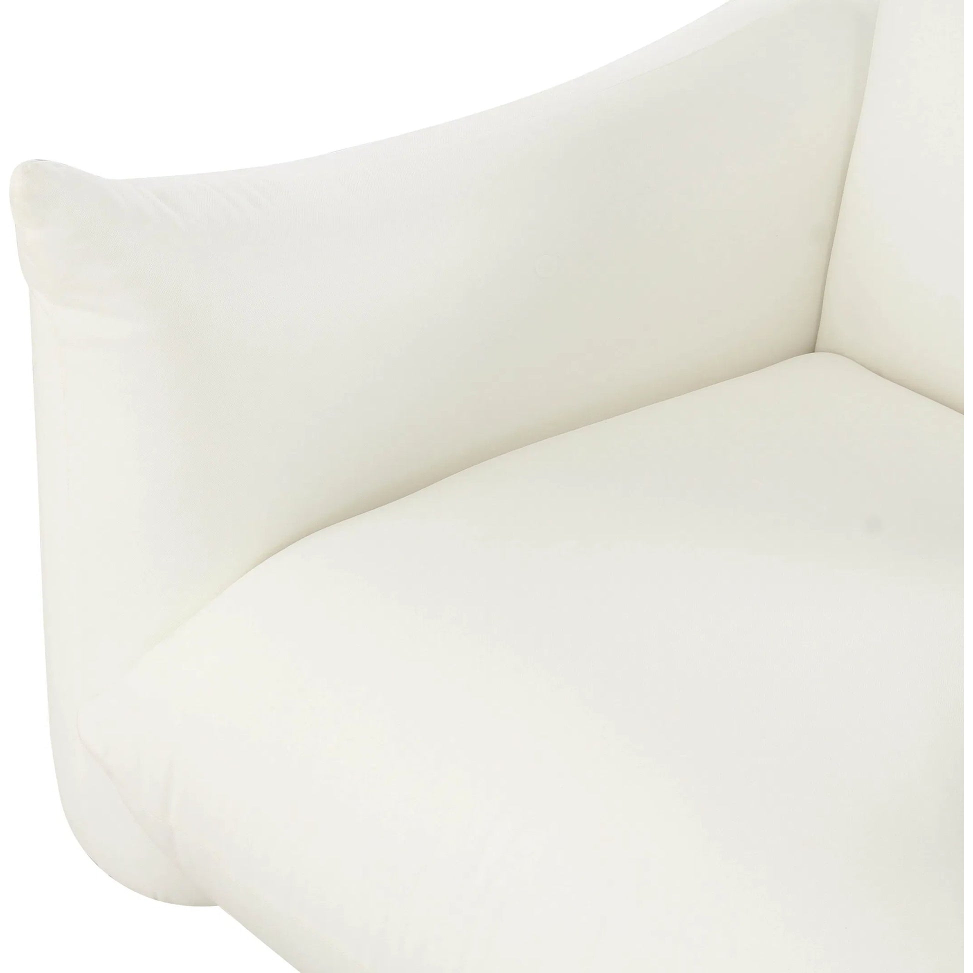 Saint Tropez Pearl Stuffed Armchair by TOV Furniture in white. Made from fabric in a unique style.
