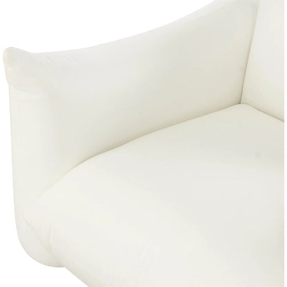 Saint Tropez Pearl Stuffed Armchair by TOV Furniture in white. Made from fabric in a unique style.