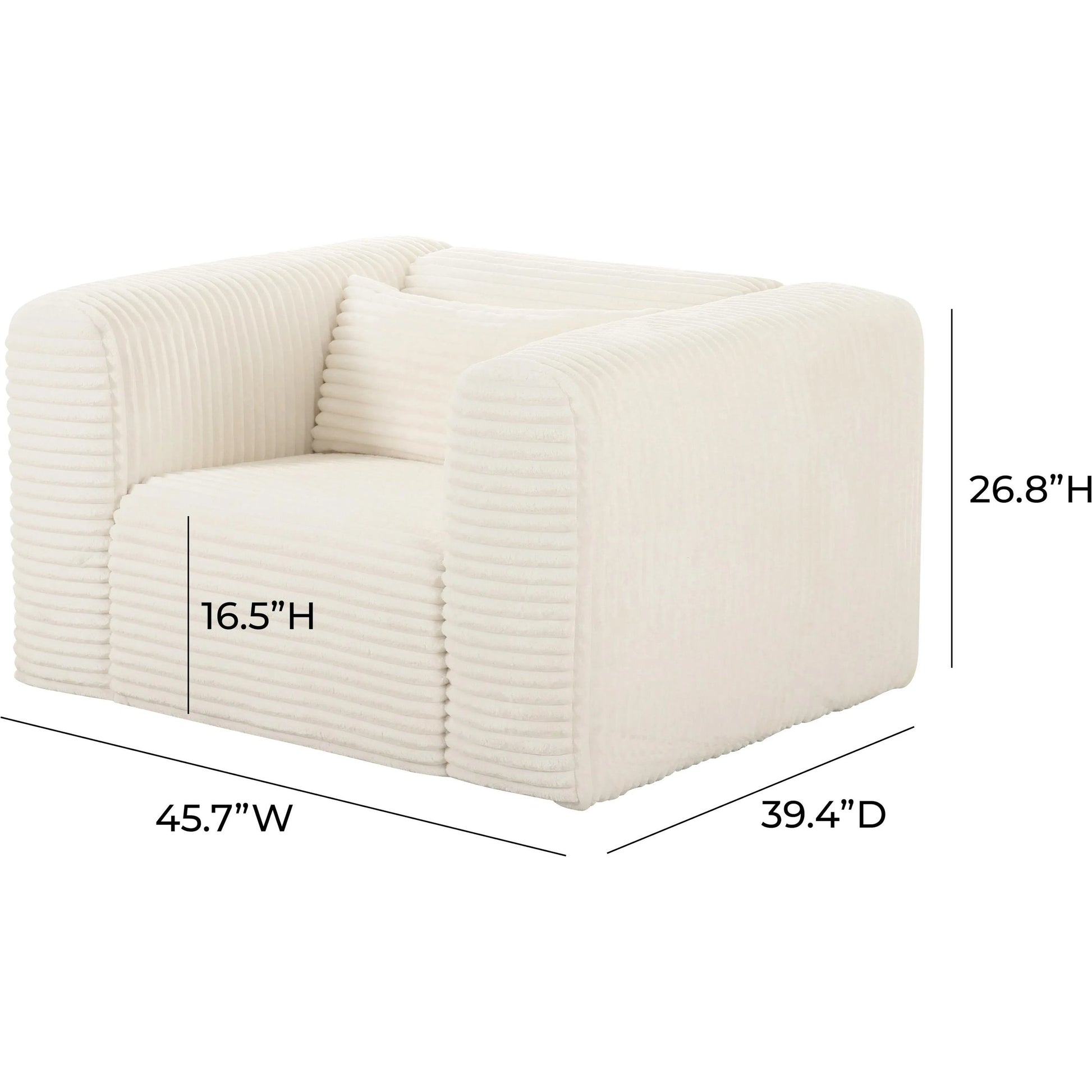 Tarra Fluffy Oversized Corduroy Armchair by TOV Furniture. Made from unique in a transitional style.