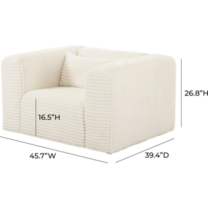 Tarra Fluffy Oversized Corduroy Armchair by TOV Furniture. Made from unique in a transitional style.