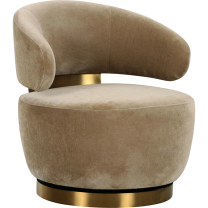 Austin Upcycled Swivel Chair by TOV Furniture. Made from plywood, recycled fabric, stainless steel in a traditional style.