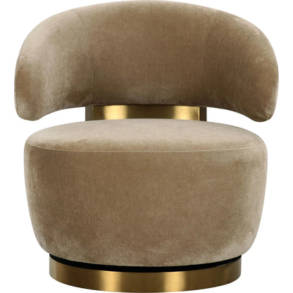 Austin Upcycled Swivel Chair by TOV Furniture. Made from plywood, recycled fabric, stainless steel in a traditional style.