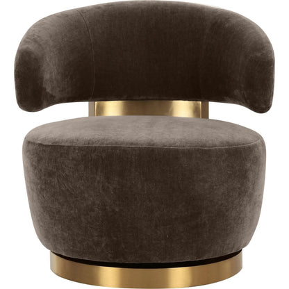 Austin Upcycled Swivel Chair by TOV Furniture. Made from plywood, recycled fabric, stainless steel in a traditional style.