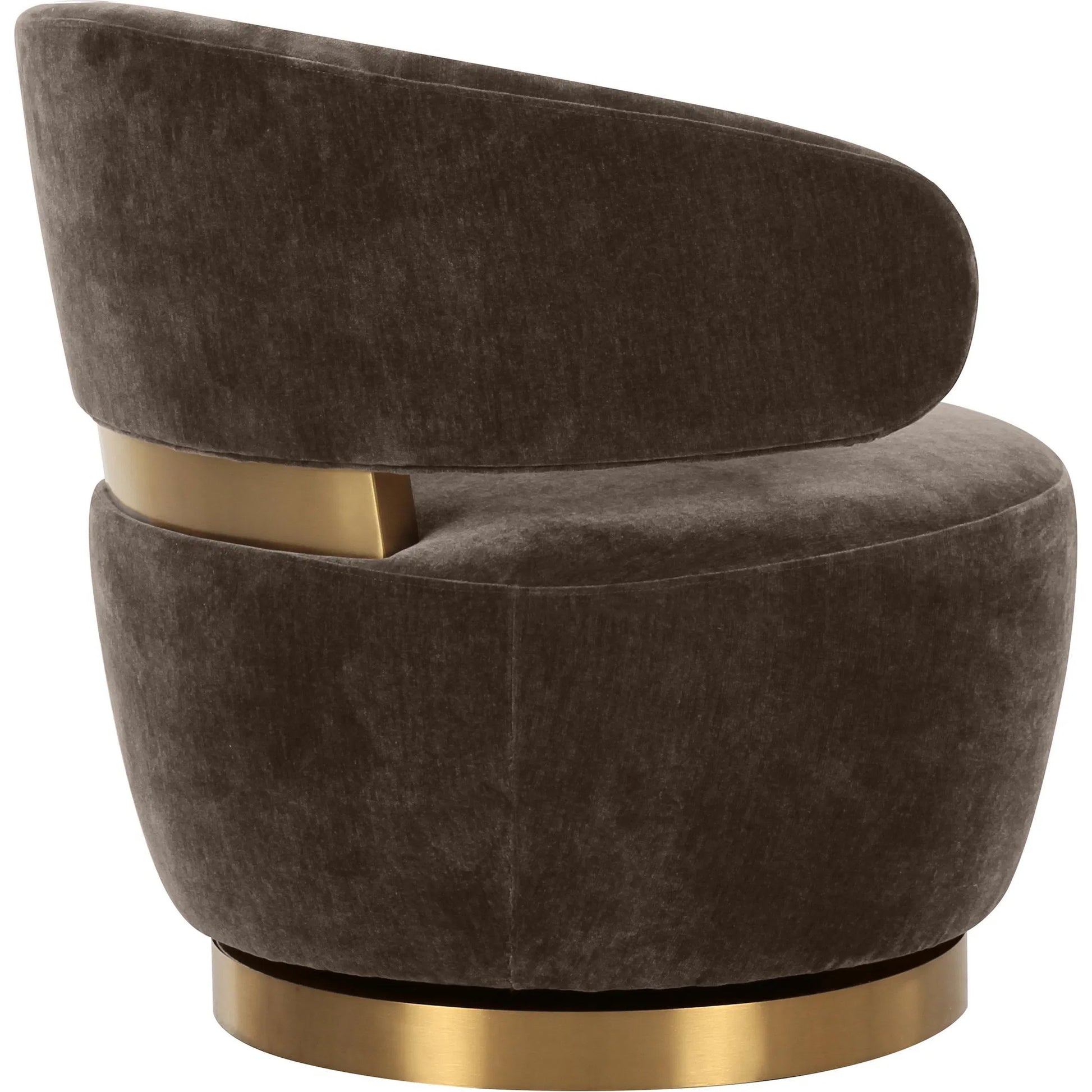 Austin Upcycled Swivel Chair by TOV Furniture. Made from plywood, recycled fabric, stainless steel in a traditional style.