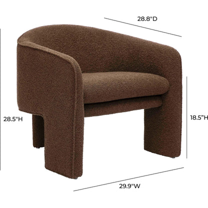 Marla Boucle Accent Chair by TOV Furniture. Made from boucle, plywood, wood in a transitional style.