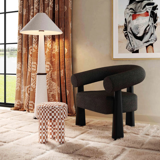 Spara Performance Boucle Accent Chair by TOV Furniture. Made from boucle, plywood, wood in a transitional style.
