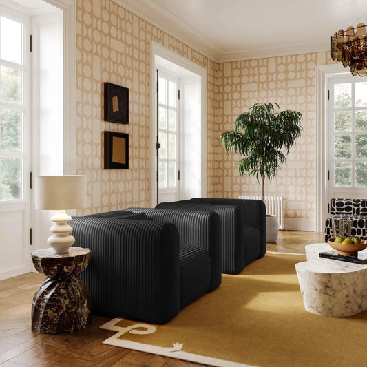 Tarra Fluffy Oversized Corduroy Armchair by TOV Furniture. Made from unique in a transitional style.