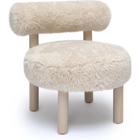 Carmel Vegan Shearling Accent Chair by TOV Furniture. Made from faux shearling, plywood, wood in a unique style.