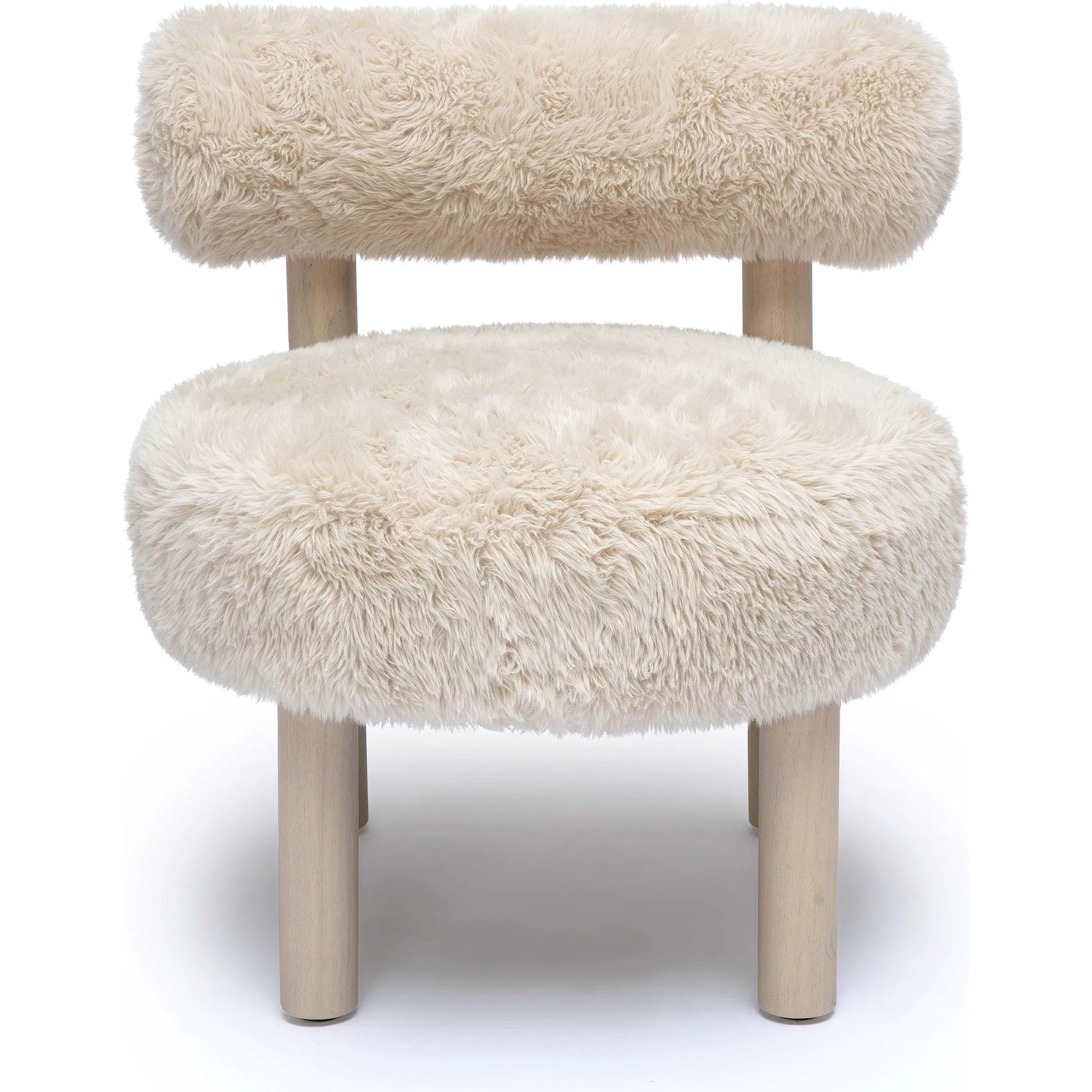Carmel Vegan Shearling Accent Chair by TOV Furniture. Made from faux shearling, plywood, wood in a transitional style.