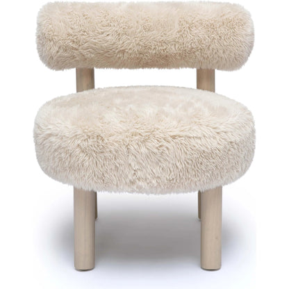 Carmel Vegan Shearling Accent Chair by TOV Furniture. Made from faux shearling, plywood, wood in a transitional style.