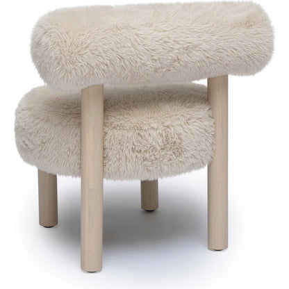 Carmel Vegan Shearling Accent Chair by TOV Furniture. Made from faux shearling, plywood, wood in a transitional style.