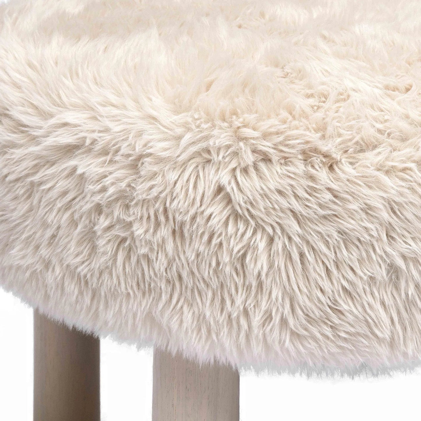 011 SI-2248189 | Closeup | Carmel Vegan Shearling Accent Chair by TOV Furniture. Made from faux shearling, plywood, wood in a transitional style.
