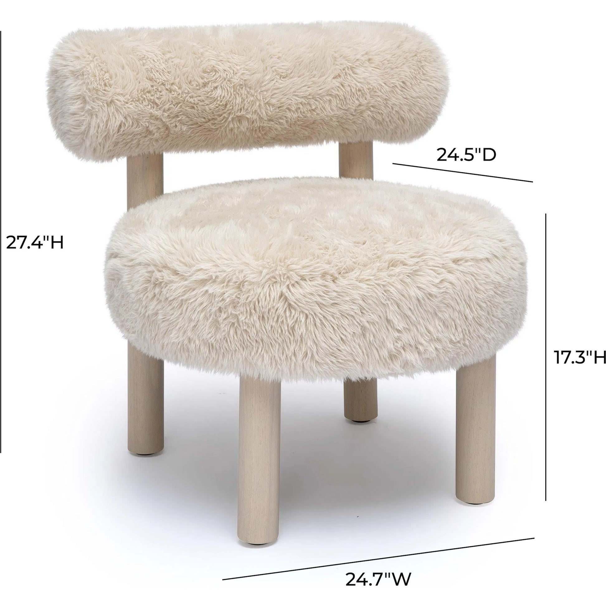 Carmel Vegan Shearling Accent Chair by TOV Furniture. Made from faux shearling, plywood, wood in a transitional style.