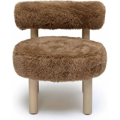 Carmel Vegan Shearling Accent Chair by TOV Furniture. Made from faux shearling, plywood, wood in a transitional style.