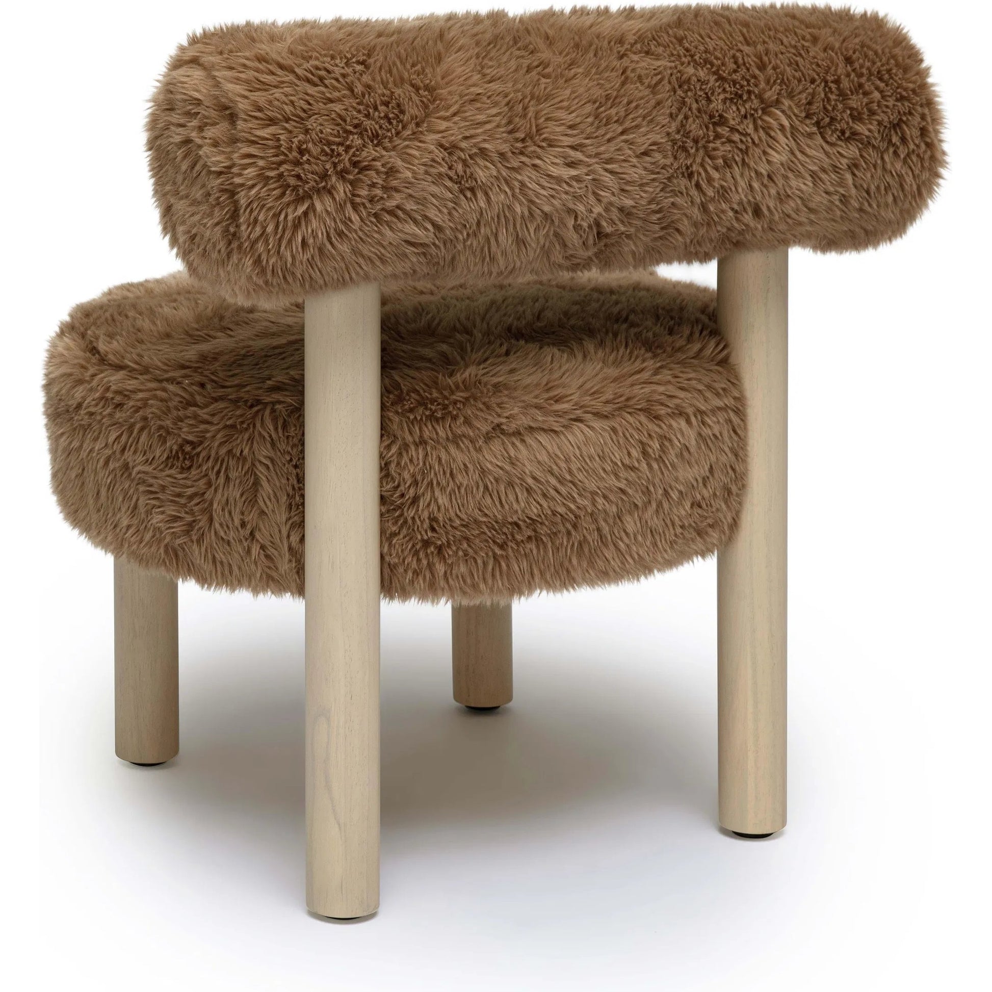 Carmel Vegan Shearling Accent Chair by TOV Furniture. Made from faux shearling, plywood, wood in a transitional style.