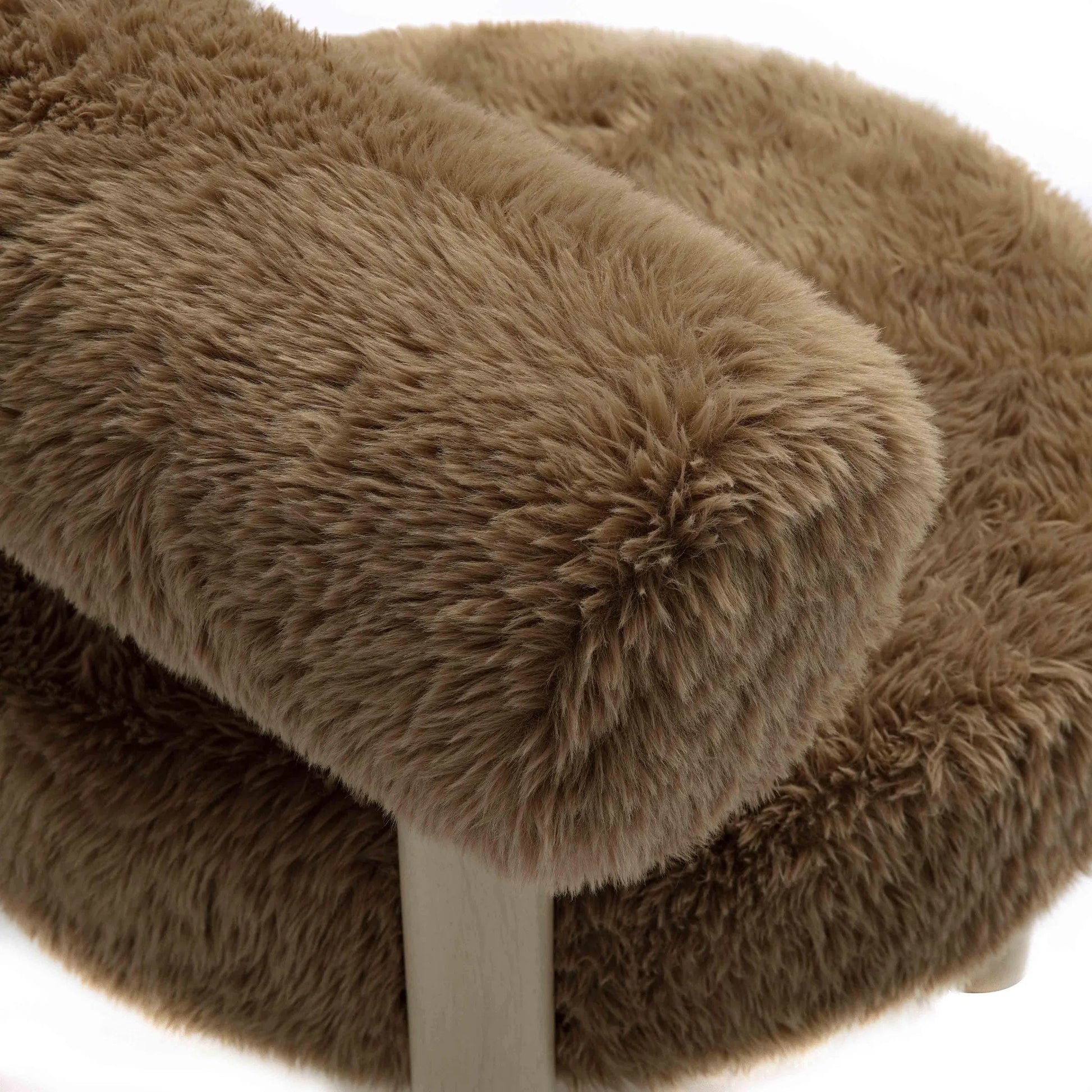 Carmel Vegan Shearling Accent Chair by TOV Furniture. Made from faux shearling, plywood, wood in a transitional style.