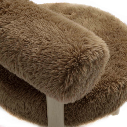 Carmel Vegan Shearling Accent Chair by TOV Furniture. Made from faux shearling, plywood, wood in a transitional style.