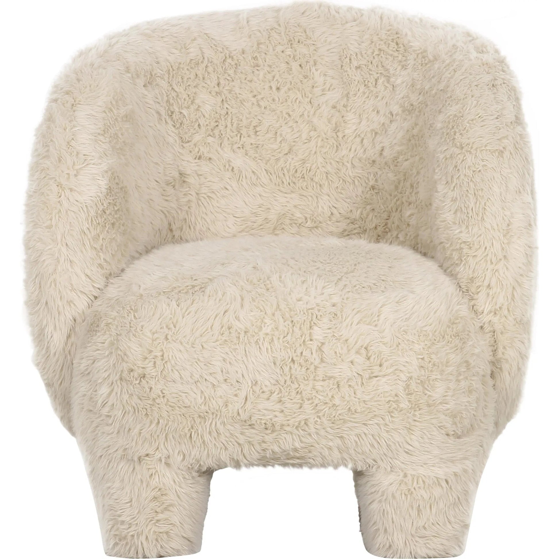 Kiki Vegan Shearling Accent Chair by TOV Furniture. Made from faux shearling, plywood in a modern style.