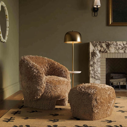 Kiki Vegan Shearling Accent Chair by TOV Furniture. Made from faux shearling, plywood in a modern style.