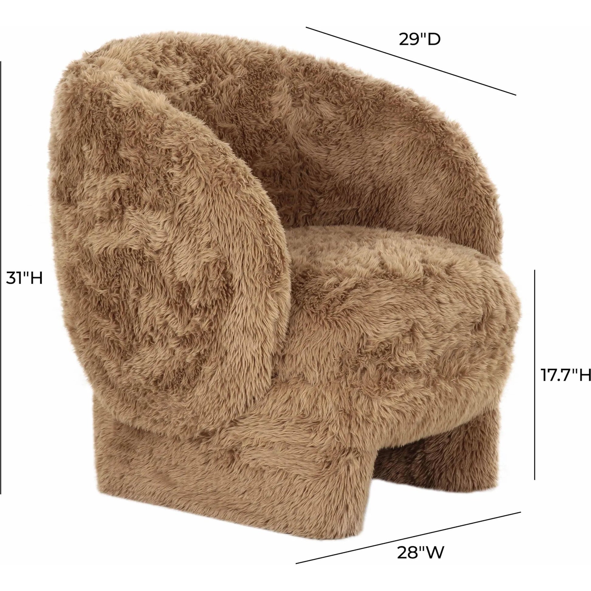 Kiki Vegan Shearling Accent Chair by TOV Furniture. Made from faux shearling, plywood in a modern style.
