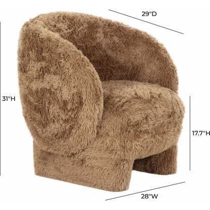 Kiki Vegan Shearling Accent Chair by TOV Furniture. Made from faux shearling, plywood in a modern style.