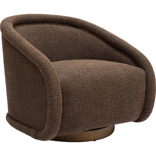 Rory Boucle Swivel Chair by TOV Furniture. Made from boucle, wood in a unique style.