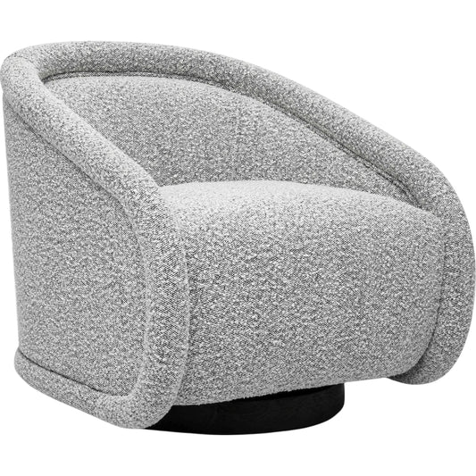 Rory Boucle Swivel Chair by TOV Furniture. Made from boucle, wood in a unique style.