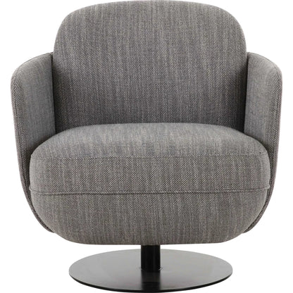 Solange Textured Weave Swivel Chair by TOV Furniture in grey. Made from iron, plywood, velvet in a unique style.