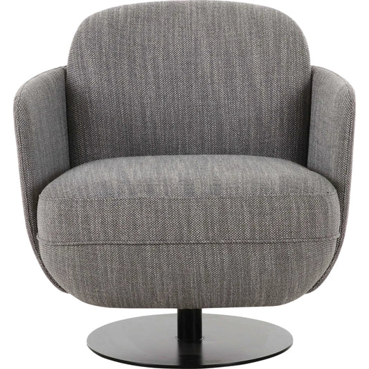 Solange Textured Weave Swivel Chair by TOV Furniture in grey. Made from iron, plywood, velvet in a unique style.