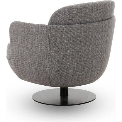 Solange Textured Weave Swivel Chair by TOV Furniture in grey. Made from iron, plywood, velvet in a unique style.