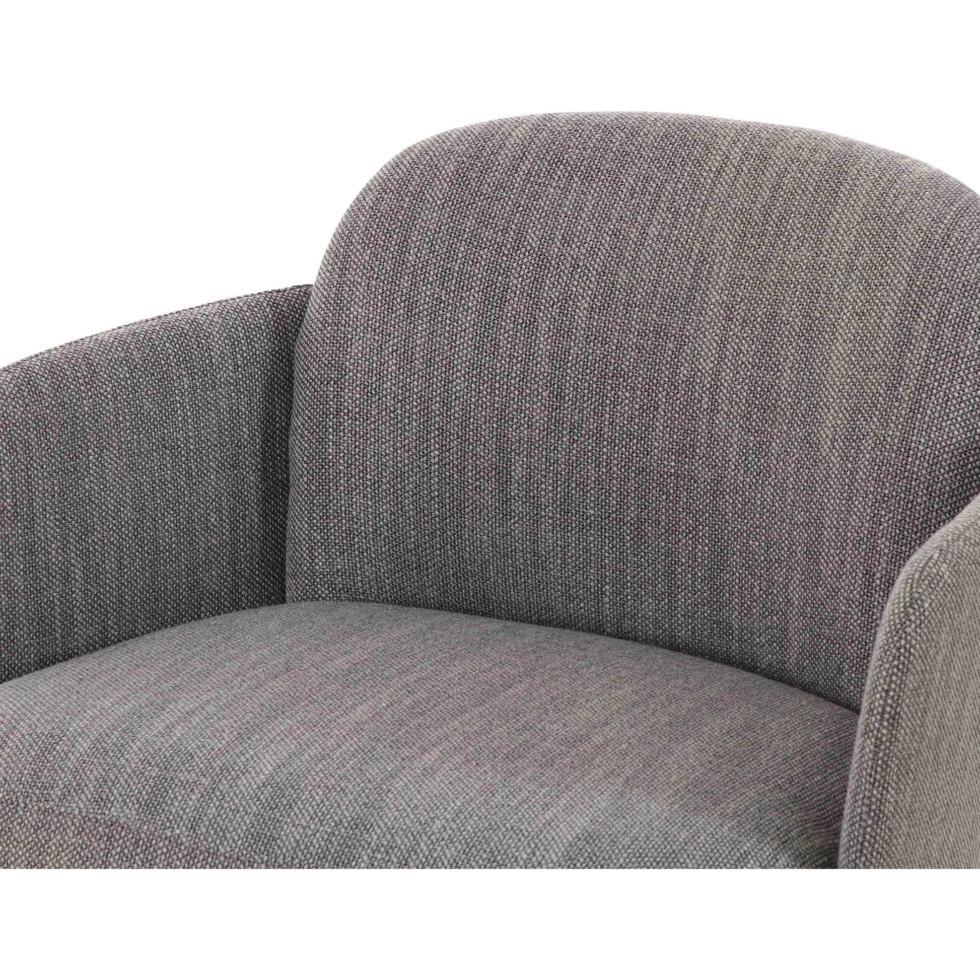 Solange Textured Weave Swivel Chair by TOV Furniture in grey. Made from iron, plywood, velvet in a unique style.