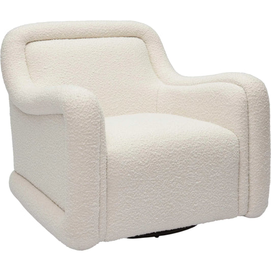 Charli Boucle Swivel Chair by TOV Furniture. Made from boucle, plywood in a unique style.