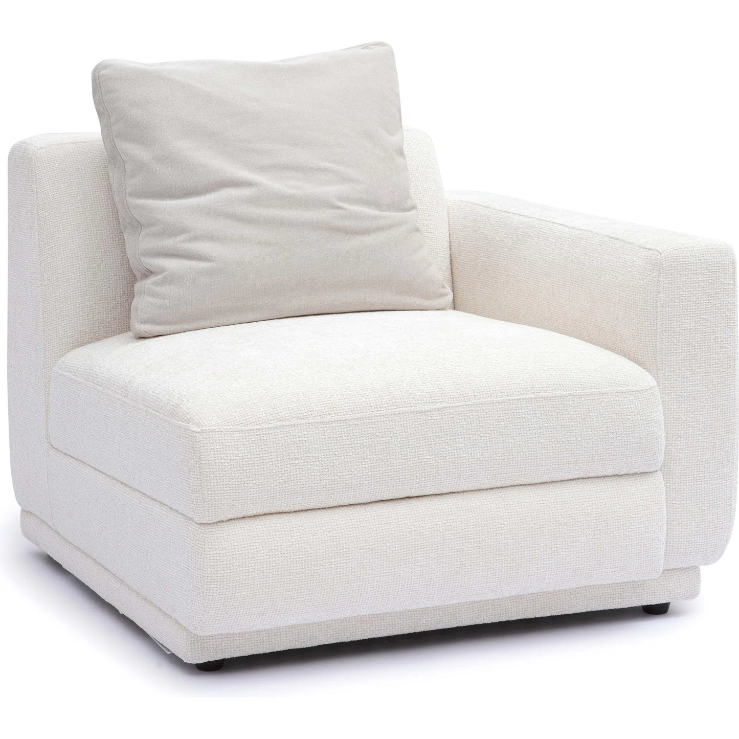 001 SI-2356340 | Primary Silo | Perry Chenille Modular RAF Corner Chair by TOV Furniture in cream. Made from chenille, plywood, wood in a transitional style.