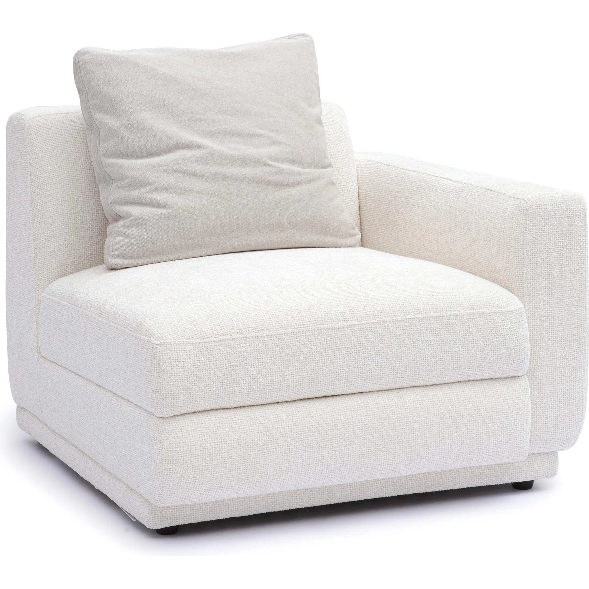 Perry Chenille Modular RAF Corner Chair by TOV Furniture in cream. Made from chenille, plywood, wood in a transitional style.