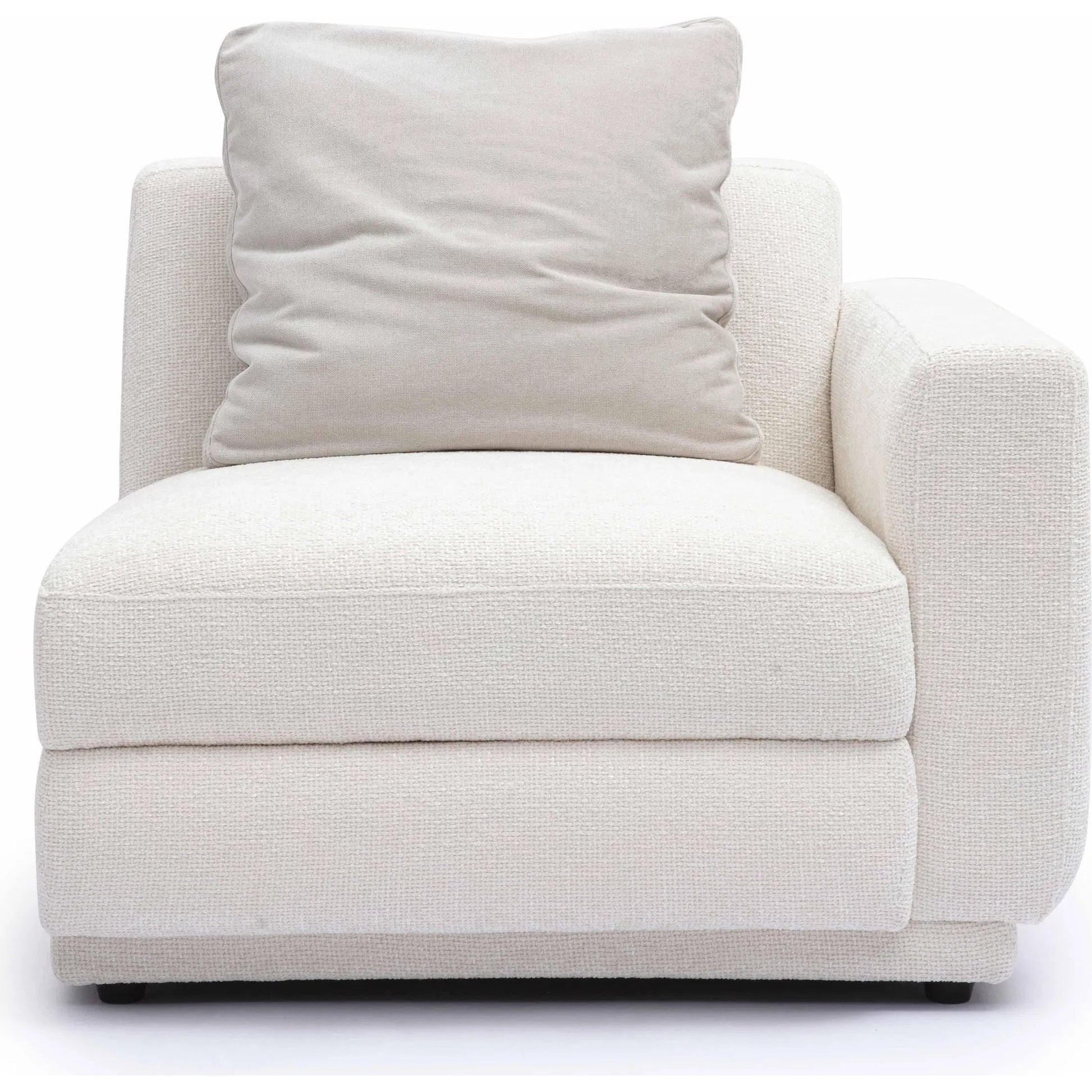 Perry Chenille Modular RAF Corner Chair by TOV Furniture in cream. Made from chenille, plywood, wood in a transitional style.