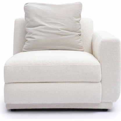 Perry Chenille Modular RAF Corner Chair by TOV Furniture in cream. Made from chenille, plywood, wood in a transitional style.