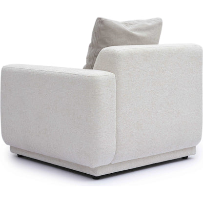 Perry Chenille Modular RAF Corner Chair by TOV Furniture in cream. Made from chenille, plywood, wood in a transitional style.