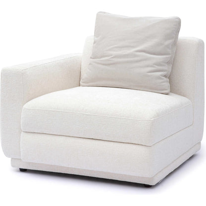 Perry Chenille Modular LAF Corner Chair by TOV Furniture in cream. Made from chenille, plywood, wood in a transitional style.