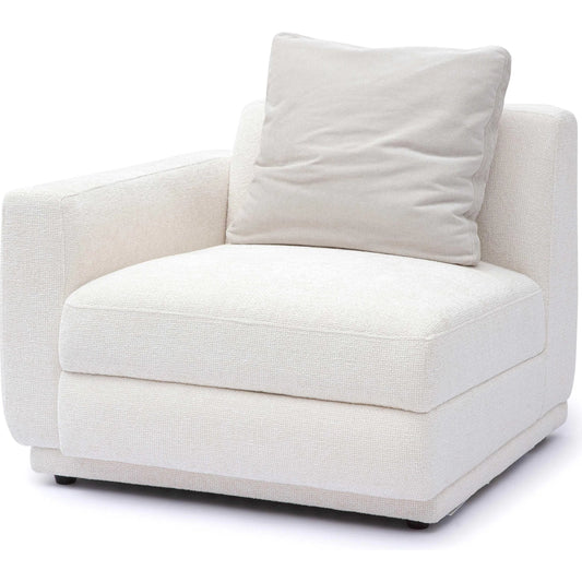 Perry Chenille Modular LAF Corner Chair by TOV Furniture in cream. Made from chenille, plywood, wood in a unique style.