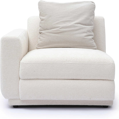 Perry Chenille Modular LAF Corner Chair by TOV Furniture in cream. Made from chenille, plywood, wood in a transitional style.