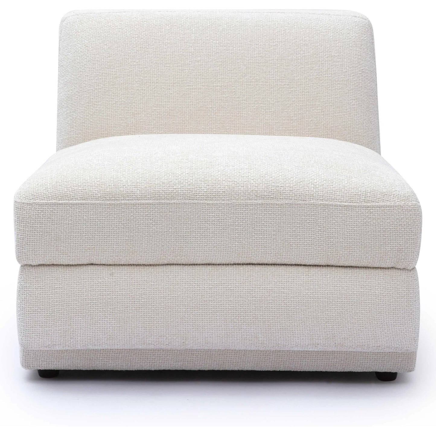 002 SI-2356335 | Additional Silo | Perry Chenille Modular Armless Chair by TOV Furniture in cream. Made from chenille, plywood, wood in a transitional style.