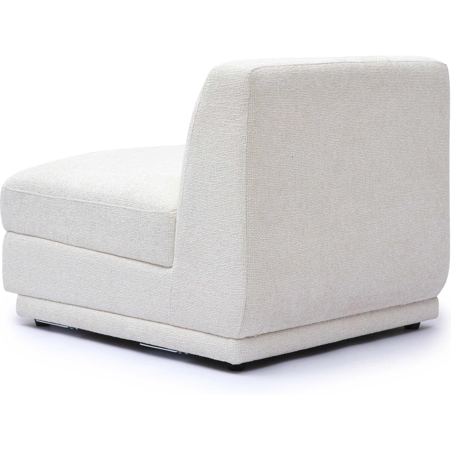 003 SI-2356335 | Additional Silo | Perry Chenille Modular Armless Chair by TOV Furniture in cream. Made from chenille, plywood, wood in a transitional style.