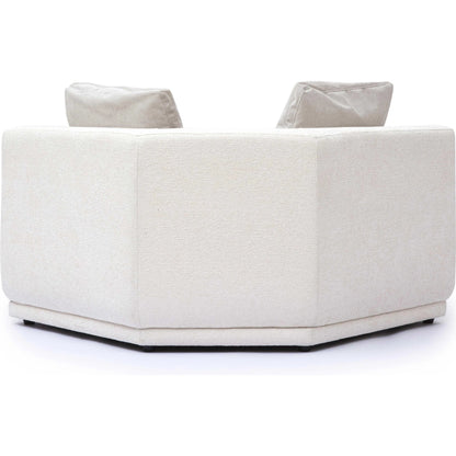 Perry Chenille Modular Wedge Corner Chair by TOV Furniture in cream. Made from chenille, plywood, wood in a transitional style.