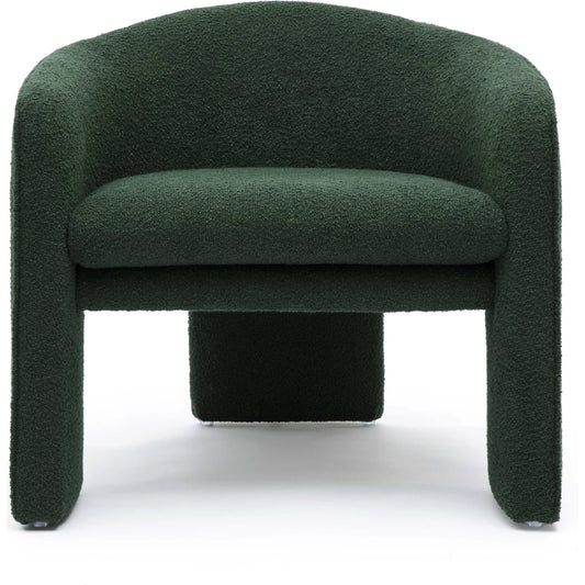 Marla Boucle Accent Chair by TOV Furniture in forest green. Made from boucle, plywood, wood in a unique style.