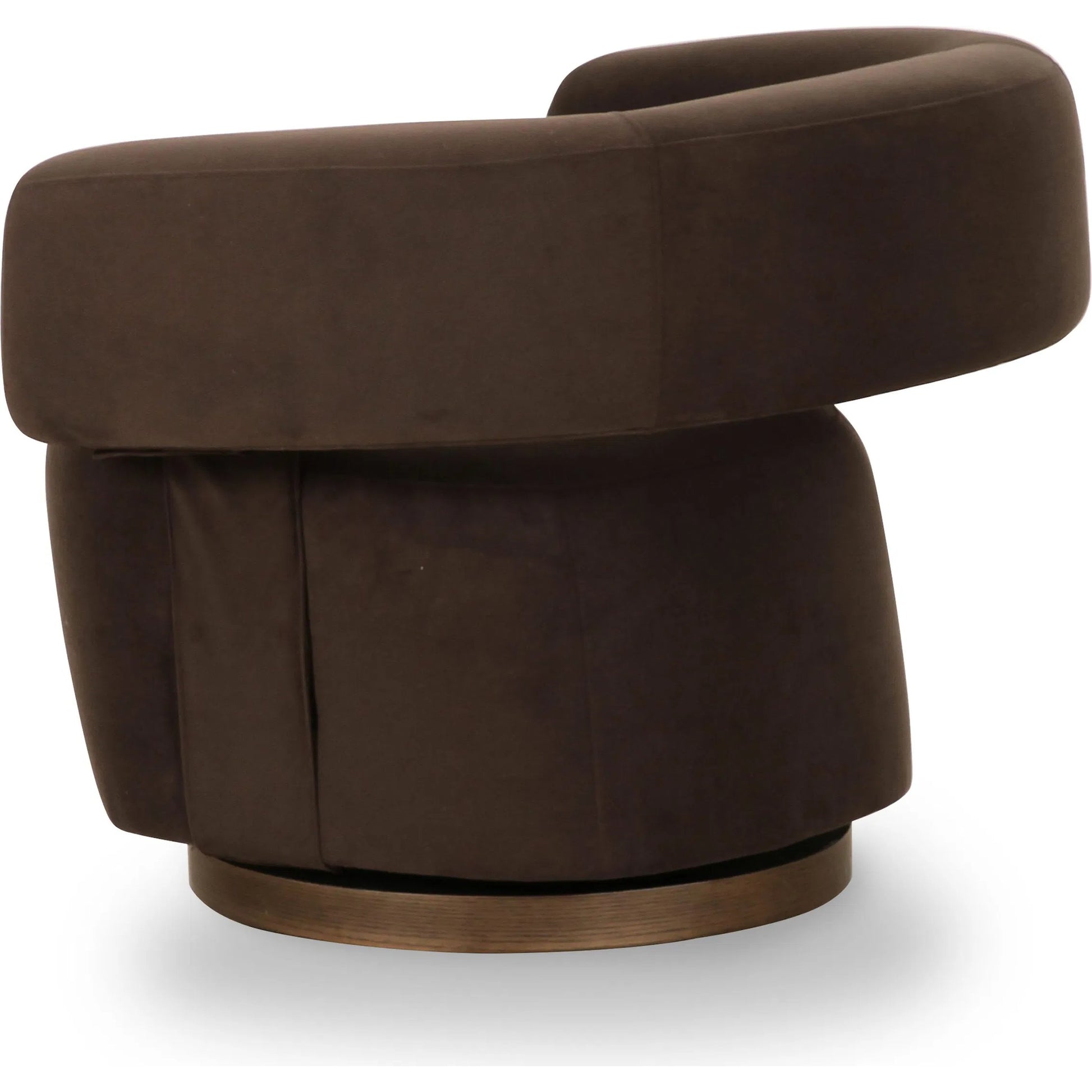 River Performance Velvet Swivel Accent Chair by TOV Furniture in chocolate brown. Made from mdf, plywood, velvet, veneer in a modern style.